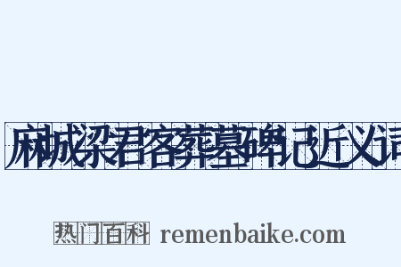 麻城梁君客葬墓碑记近义词是什么意思的图片